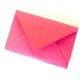 Enveloppes recycl�es rustiques framboise + cartes jaunes x20