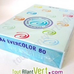 Papier A4 Evercolor 80g/m2 Couleur Bleu Clair, 500 feuilles