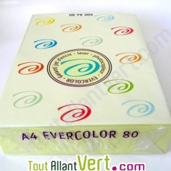 Papier A4 Evercolor 80g/m2 Couleur Canari, Bloc de 500 feuilles