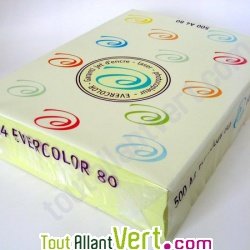 Papier A4 Evercolor 80g/m2 Couleur Canari, Bloc de 500 feuilles