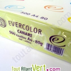 Papier A4 Evercolor 80g/m2 Couleur Canari, Bloc de 500 feuilles