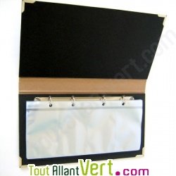 Classeur carte de visite recycl� rechargeable + 10 pochettes