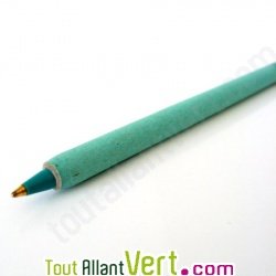 Stylo bille vert en papier recycl�