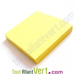 Lot de 6 x 100 Pense-b�te repositionnable recycl� 75x75 mm, jaune