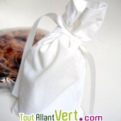 Pochette blanche refermable pour noix de lavage coton