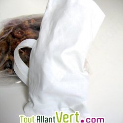 Pochette blanche refermable pour noix de lavage coton