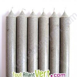 Bougie st�arine v�g�tale gris argent