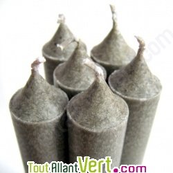 Bougie st�arine v�g�tale gris argent