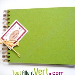 Album photo recycl� olive, int�rieur clair 18x23cm 30 pages