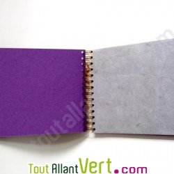 Album photo recycl� lavande, int�rieur blanc, 18x23cm 30 pages