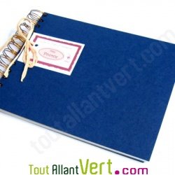Album photo recycl� marine, int�rieur blanc, 18x23cm 30 pages