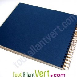 Album photo recycl� marine, int�rieur blanc 28x34cm 30 pages