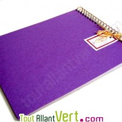Album photo recycl� lavande, int�rieur clair, 28x34cm 30 pages