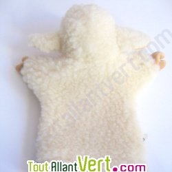 Marionnette agneau 100% laine 20cm