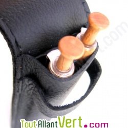 Etui en cuir noir avec 1 Stylo et 1 porte-mine r�tractables
