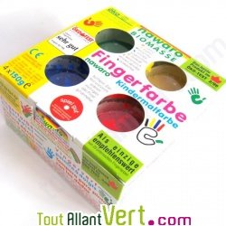 Peinture aux doigts �cologique - 4 couleurs primaires
