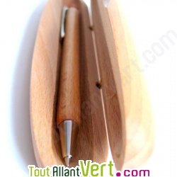 Coffret 1 stylo r�tractable en bois de h�tre