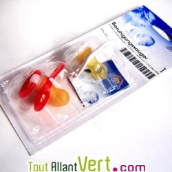 Sucettes en latex naturel, lot de 2, pour b�b�s 0-6 mois