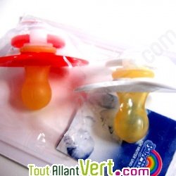 Sucettes en latex naturel, lot de 2, pour b�b�s 0-6 mois