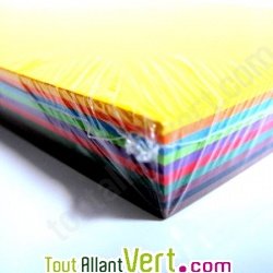 Feuilles cartonn�es recycl�es A4 multicolore 300g/m2, lot de 50