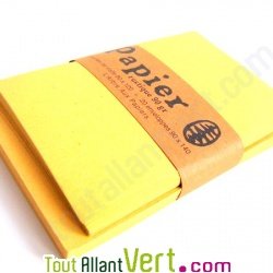 Enveloppes recycl�es rustiques jaune +cartes jaunes x20