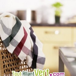Lot de 3 torchons de cuisine 100% coton bio motif chevrons