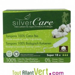 Serviettes et tampons naturels et coton biologique, SilverCare