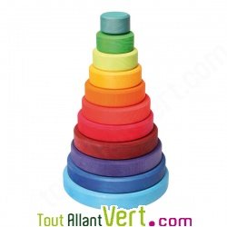 Grande tour ronde empilable en bois, 22cm