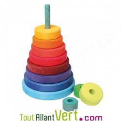Grande tour ronde empilable en bois, 22cm