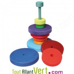 Grande tour ronde empilable en bois, 22cm