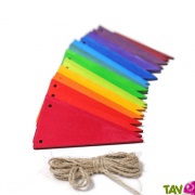 Guirlande fanion en bois arc-en-ciel, Grimm's