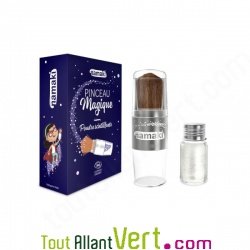 Pinceau magique & poudre scintillante argent�e bio