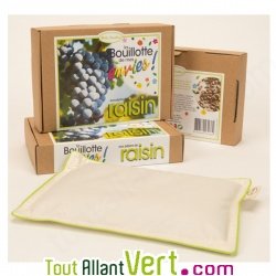 Bouillotte en coton bio aux p�pins de raisin, 18x25cm