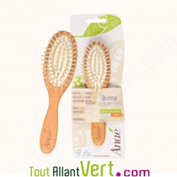 Petite brosse cheveux en bois  picots