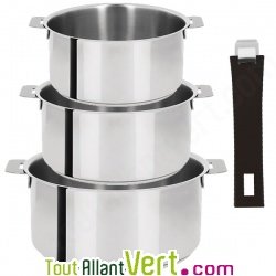 Casserole inox poign�e amovible, Cristel France