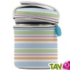 Lunch-box inox isotherme, housse neoprene raye, 1 litre