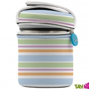 Lunch-box inox isotherme, housse neoprene raye, 1 litre