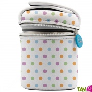 Lunch-box isotherme et sa housse neoprene  pois, 1 litre