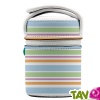 Lunch-box inox et isotherme avec housse ray�e, 0.5L