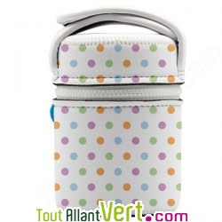 Lunch box isotherme inox avec housse de protection Pois, 0.5L