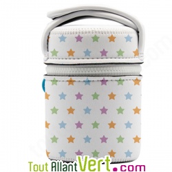 Lunch box inox et isotherme, housse de protection Etoiles, 0.5L