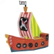 Bateau Pirates en carton � colorier ou peindre, 50 cm