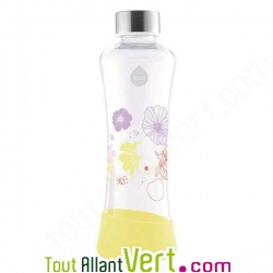 Gourde en verre fond silicone, Coquelicot Jaune, Equa 550mL