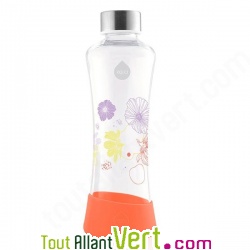 Gourde en verre et fond silicone, Coquelicot orange, Equa 550mL