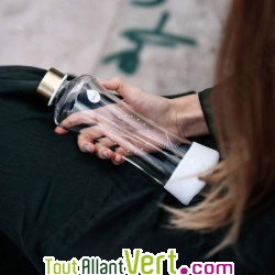 Gourde en verre fond silicone blanc, Eternit�, Equa 550mL