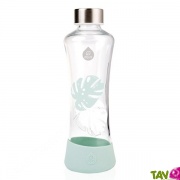 Gourde fond silicone, verre, Feuille Monstera, 550mL Equa