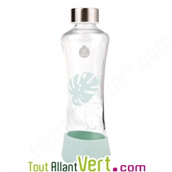 Gourde fond silicone, verre, Feuille Monstera, 550mL Equa