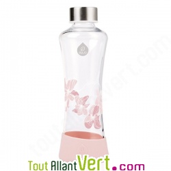 Gourde en verre fond silicone, Magnolia, Equa 550mL