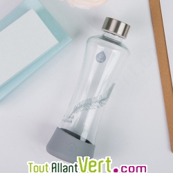 Gourde en verre et fond silicone Plume, Equa 550mL