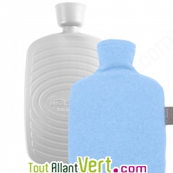 Bouillotte  eau bioplastique avec housse polaire 1.6L